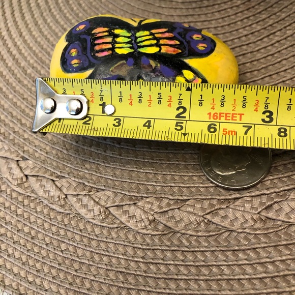 BUTTERFLY TOUCH OF SPRING HAND PAINTED ROCK - Picture 2 of 7